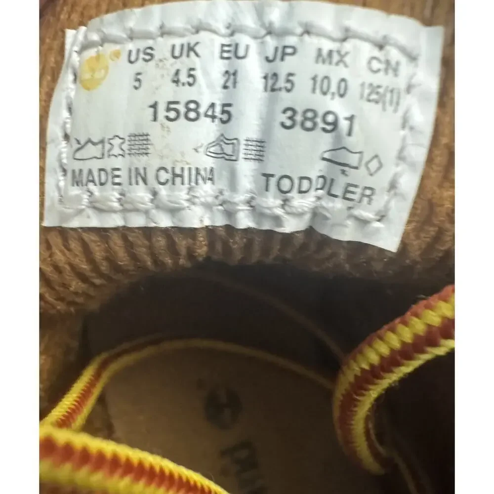 Timberland Toddler Boots Size 5 Wheat Nubuck Hiking Lace Up Classic